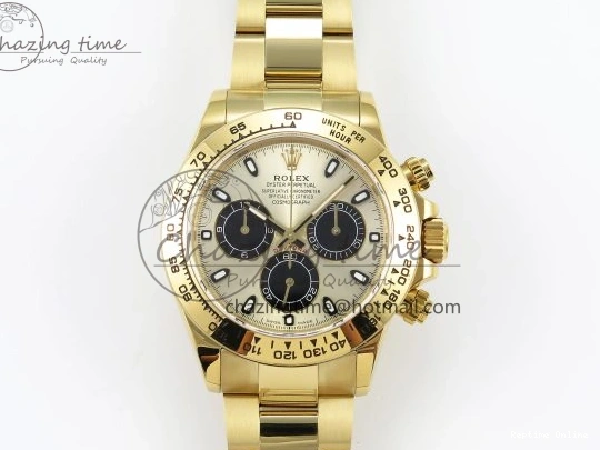 0219 Daytona 116508 QF 1:1 Best Edition YG Black Dial on YG Bracelet SH4130 V3 (Gain Weight) Tailored 1720